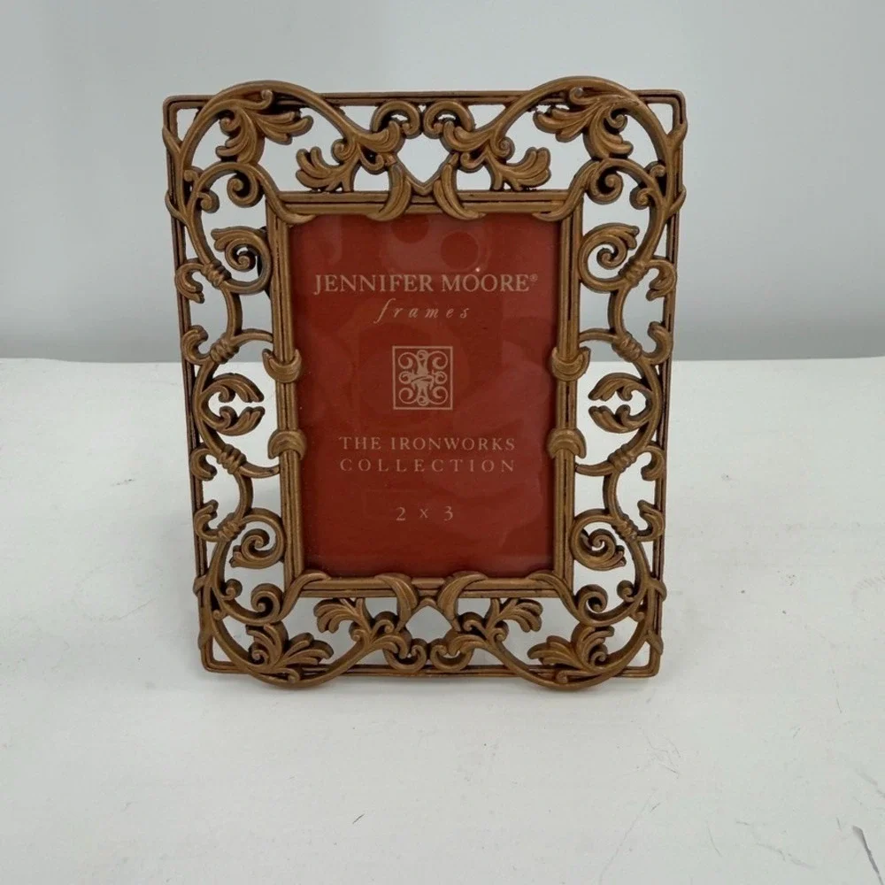 Jennifer Moore Ironworks Collection Picture Frame 2x3 Gold Baroque Rococo Ornate